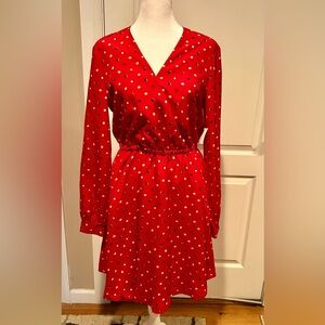 Maison Jules Red Polka Dot Dress